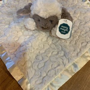 Mary Meyer Lamb Lovey Satin Plush Security Blanket Cream Texture Swirls Baby NWT
